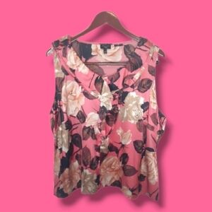 SALE! Talbots Floral Pink Sleeveless Top